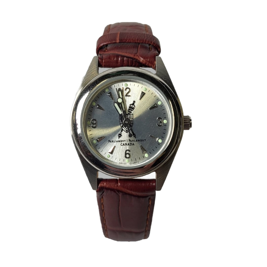Montre en cuir brun (Petite) | Brown leather watch (Small)